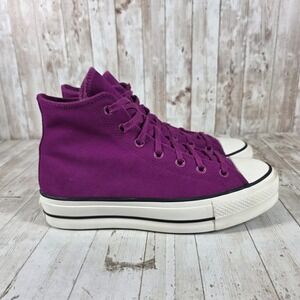 Converse Chuck Taylor All Star Lift Platform High Top Purple Leather A11143C 10